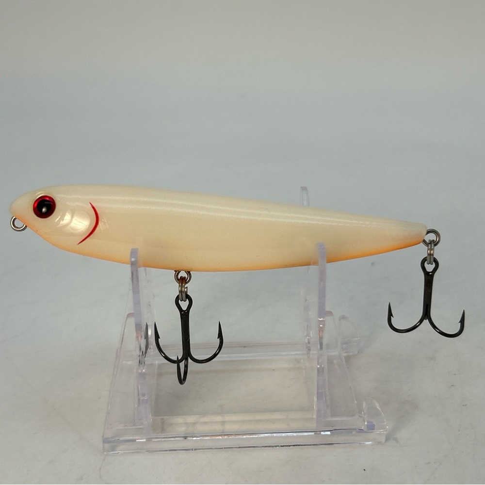 H2O Xpress 4” Topwater Fishing Lure(New No Box) White w/Orange Belly Big Bass